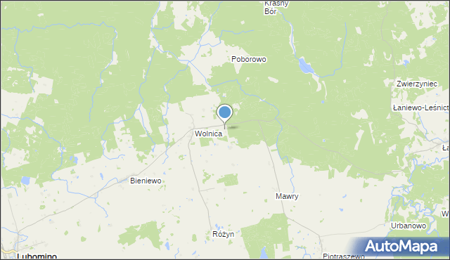 mapa Kolonia Wolnica, Kolonia Wolnica na mapie Targeo